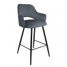 Hoker Milano BL14 aksamit Bluvel szary, czarna podstawa