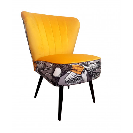 Fotel PRL nogi czarne Wzór