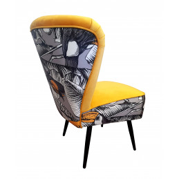 Fotel PRL nogi czarne Wzór