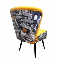 Fotel PRL nogi czarne Wzór