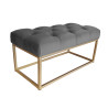Ławka CHESTERFIELD LOFT podstawa złota pufa podnóżek BL14