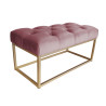 Ławka CHESTERFIELD LOFT podstawa złota pufa podnóżek MG58