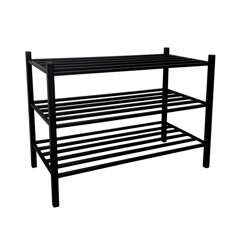 Szafka na buty DUO - stelaż czarny, 3 półki