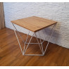 Stolik kawowy druciany LOFT Industrial dąb craft/biały