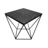 Stolik kawowy druciany LOFT Industrial marmur/czarny