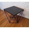 Stolik kawowy druciany LOFT Industrial marmur/czarny