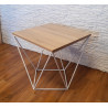 Stolik kawowy druciany LOFT Industrial dąb sonoma/biały