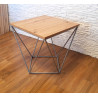 Stolik kawowy druciany LOFT Industrial dąb craft/szary