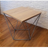 Stolik kawowy druciany LOFT Industrial dąb sonoma/szary
