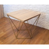Stolik kawowy druciany LOFT Industrial dąb sonoma/złoty