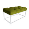 Ławka CHESTERFIELD LOFT podstawa biała pufa podnóżek BL75