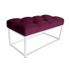 Ławka CHESTERFIELD LOFT podstawa biała pufa podnóżek MG02