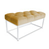 Ławka CHESTERFIELD LOFT podstawa biała pufa podnóżek MG15