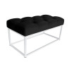 Ławka CHESTERFIELD LOFT podstawa biała pufa podnóżek MG19