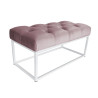 Ławka CHESTERFIELD LOFT podstawa biała pufa podnóżek MG55
