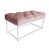 Ławka CHESTERFIELD LOFT podstawa biała pufa podnóżek MG58