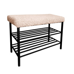 Szafka na buty Rolf2 – czarny stelaż, praktyczny regał