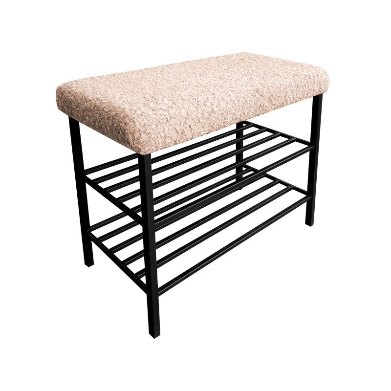 Szafka na buty Rolf2 – czarny stelaż, praktyczny regał