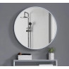 Lustro LOFT  FI40cm białe ścienne okrągłe łazienkowe do salonu sypialni loftowe Industrialne minimalistyczne