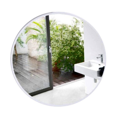 Lustro LOFT  FI60cm białe ścienne okrągłe łazienkowe do salonu sypialni loftowe Industrialne minimalistyczne