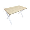 Stół do salonu kuchni 70x120x28 LOFT X biały Dąb Sonoma