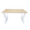 Stół do salonu kuchni 70x120x28 LOFT V biały Dąb Craft