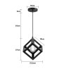 Lampa sufitowa metalowa loft sześcian wisząca AT3-1SZ-Black
