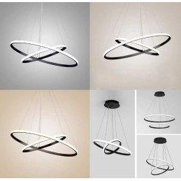 Lampa sufitowa LED AT59-2KSL Black — 2 pierścienie