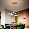 Modern gold LED pendant lamp with adjustable rings