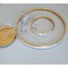 Modern gold LED pendant lamp with adjustable rings