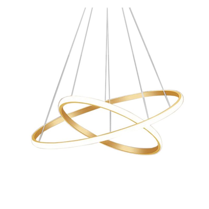 Modern gold LED pendant lamp with adjustable rings