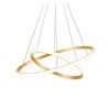 Modern gold LED pendant lamp with adjustable rings