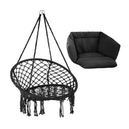 Krzesło Belgijskie B-3101C czarny – fotel wiszący Boho