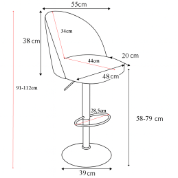 Hoker krzesło barowe obrotowe SILVER noga chrom MG20