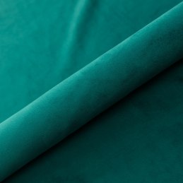 Fotel CLUB z podnóżkiem w tkaninie welur – turkusowy, elegancki fotel z podnóżkiem