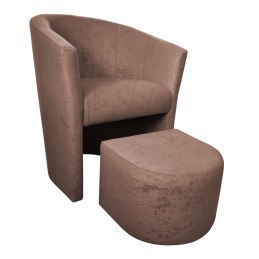 Fotel CLUB z podnóżkiem tkanina Mikrofaza – elegancja i styl