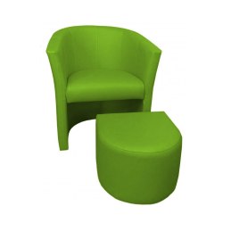 Fotel CLUB z podnóżkiem tkanina Eko skóra – elegancja i komfort