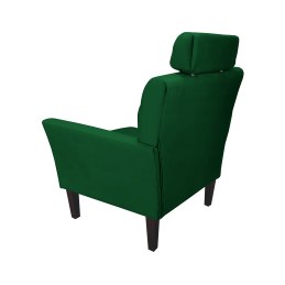 Fotel DENVER - welur, drewniane nogi, regulowany zagłówek