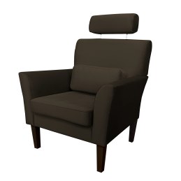 Fotel DENVER - welur, drewniane nogi, regulowany zagłówek