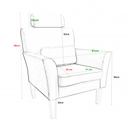 Fotel DENVER tkanina Rolf – elegancki z nogami venge