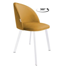 Krzesło Colin tkanina Welur noga metalowa