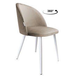 Krzesło Colin tkanina Welur noga metalowa