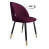 Krzesło Colin tkanina Welur noga metalowa