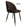 Krzesło Colin tkanina Welur noga metalowa