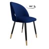 Krzesło Colin tkanina Welur noga metalowa