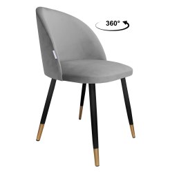 Krzesło Colin tkanina Welur noga metalowa
