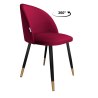 Krzesło Colin tkanina Welur noga metalowa