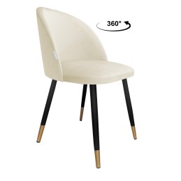 Krzesło Colin tkanina Welur noga metalowa