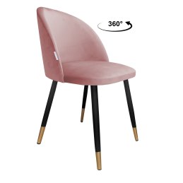 Krzesło Colin tkanina Welur noga metalowa