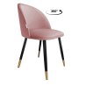 Krzesło Colin tkanina Welur noga metalowa